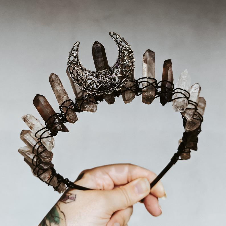 Smokey Quartz Crystal Crown